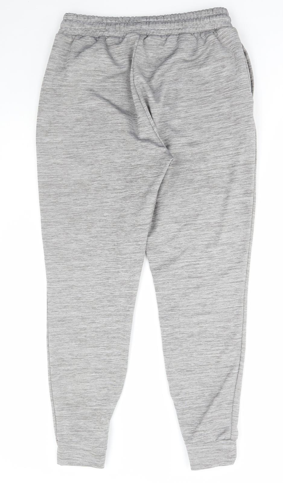 11 degrees Mens Grey Polyester Jogger Trousers Size M L29 in Regular Drawstring