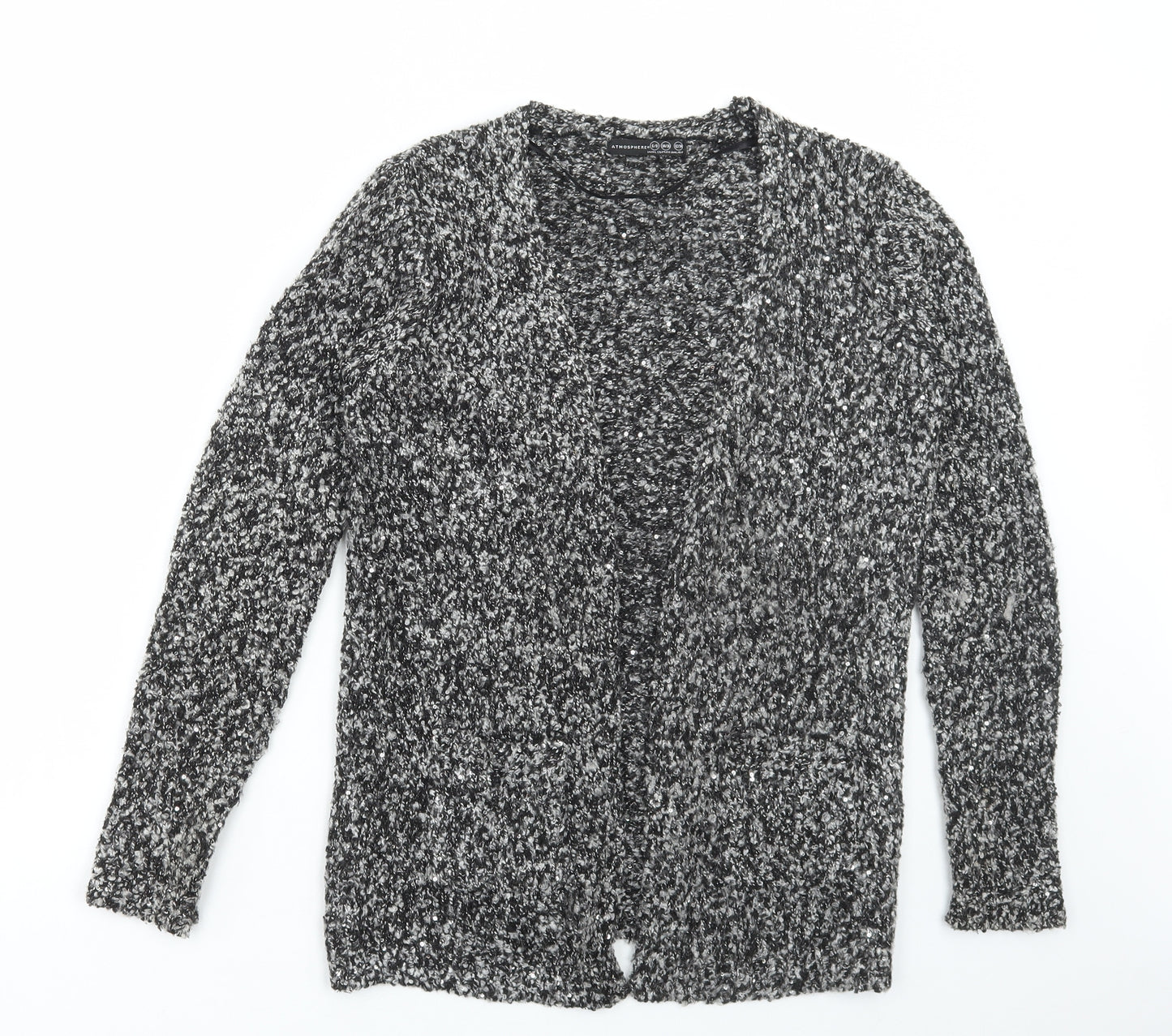 Atmosphere Womens Grey V-Neck Polyester Cardigan Jumper Size 6
