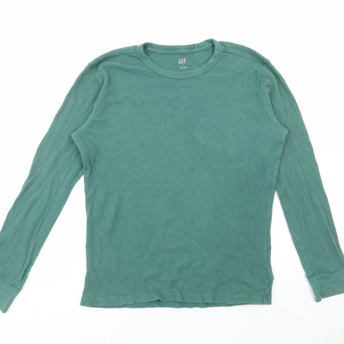 Gap Mens Green Round Neck Cotton Pullover Jumper Size S