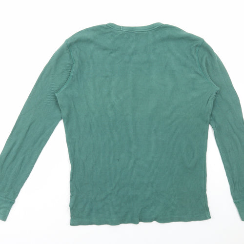 Gap Mens Green Round Neck Cotton Pullover Jumper Size S