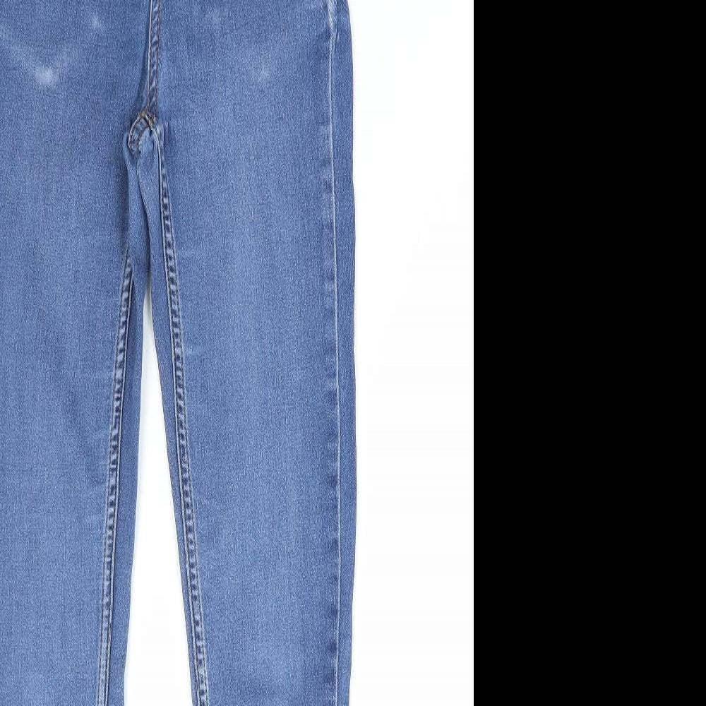 New Look Womens Blue Cotton Skinny Jeans Size 6 L28 in Regular Zip