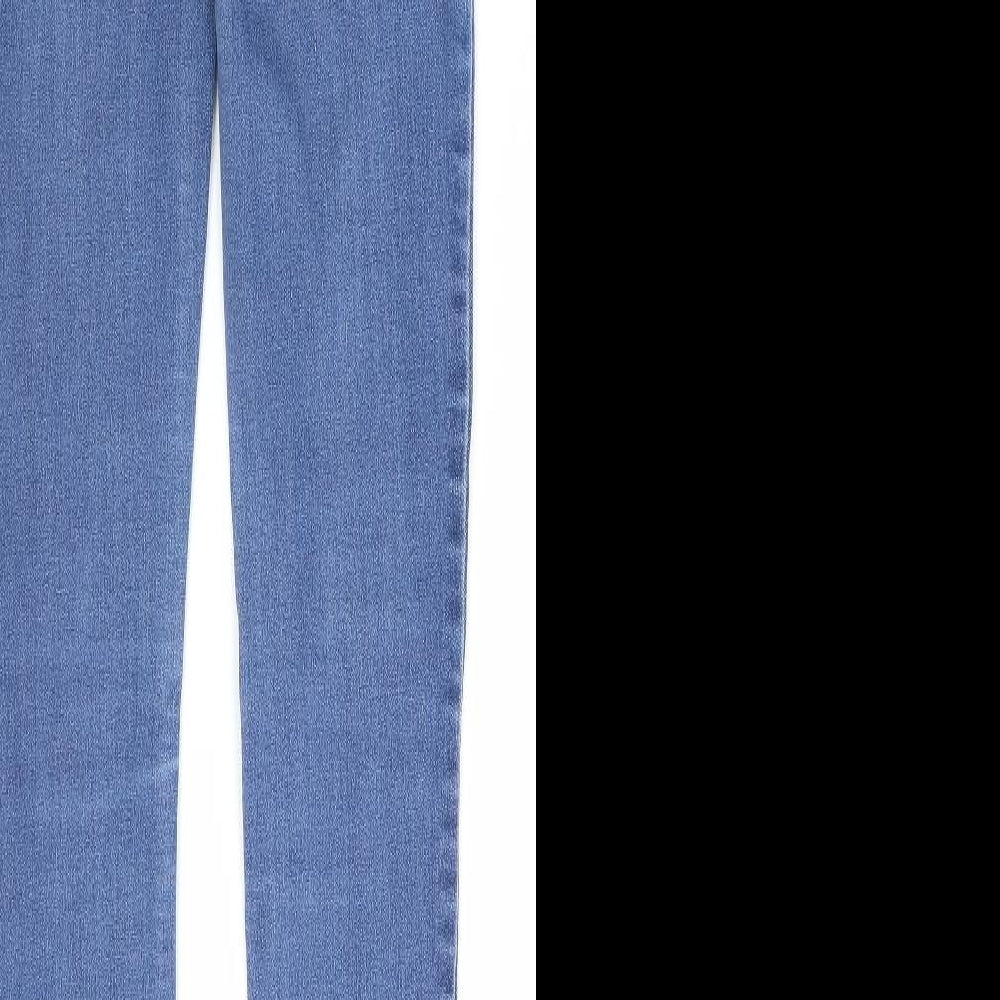 New Look Womens Blue Cotton Skinny Jeans Size 6 L28 in Regular Zip