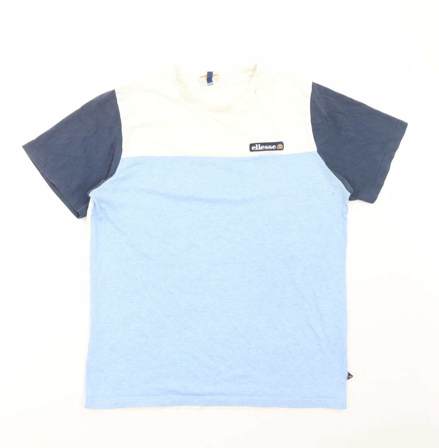 ellesse Mens Multicoloured Colourblock Polyester T-Shirt Size L Round Neck