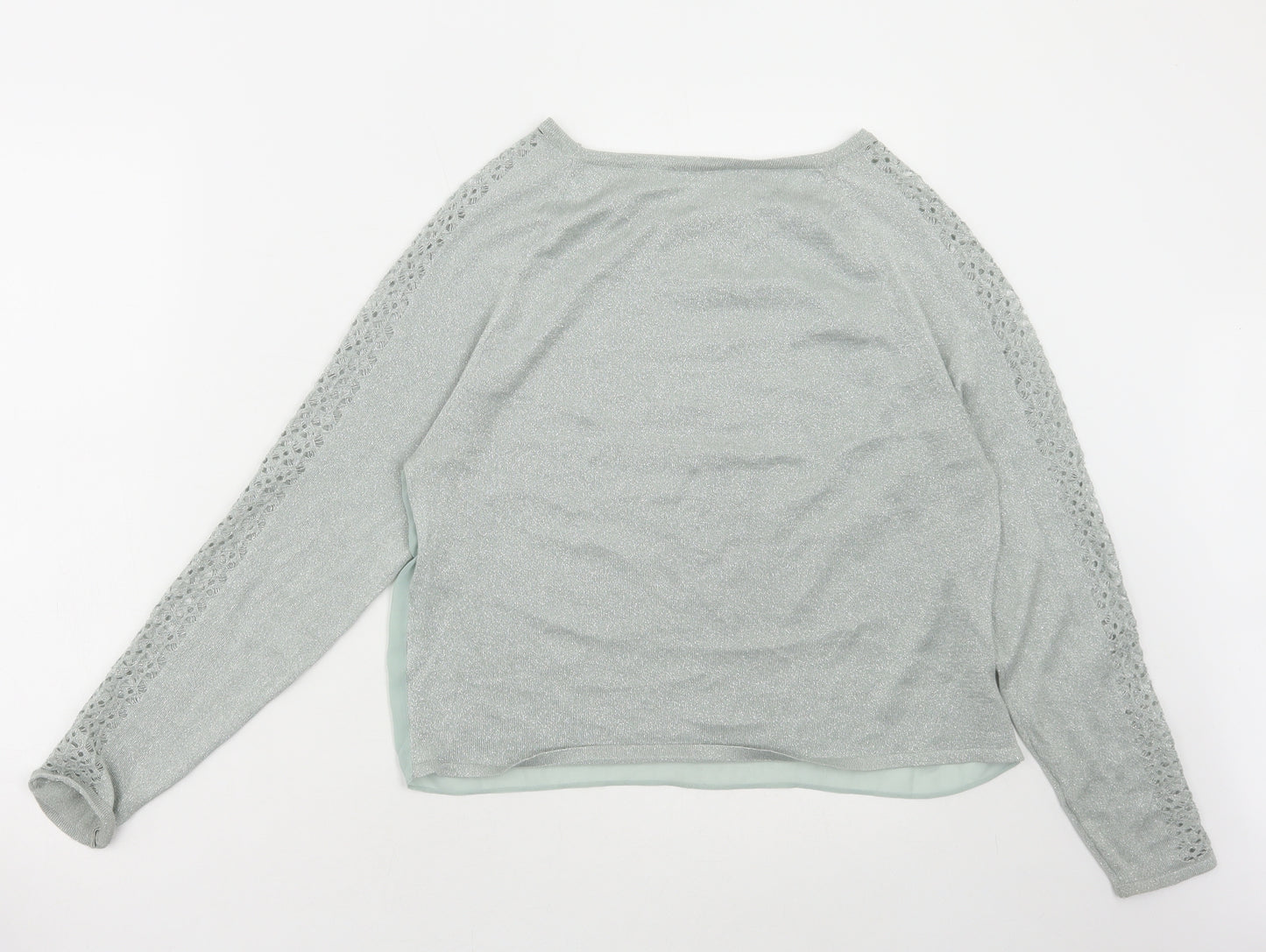 Preworn Womens Green Round Neck Acrylic Pullover Jumper Size M