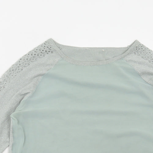 Preworn Womens Green Round Neck Acrylic Pullover Jumper Size M
