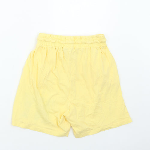 Enjoy Womens Yellow Cotton Sweat Shorts Size S L4 in Regular Pull On - NY