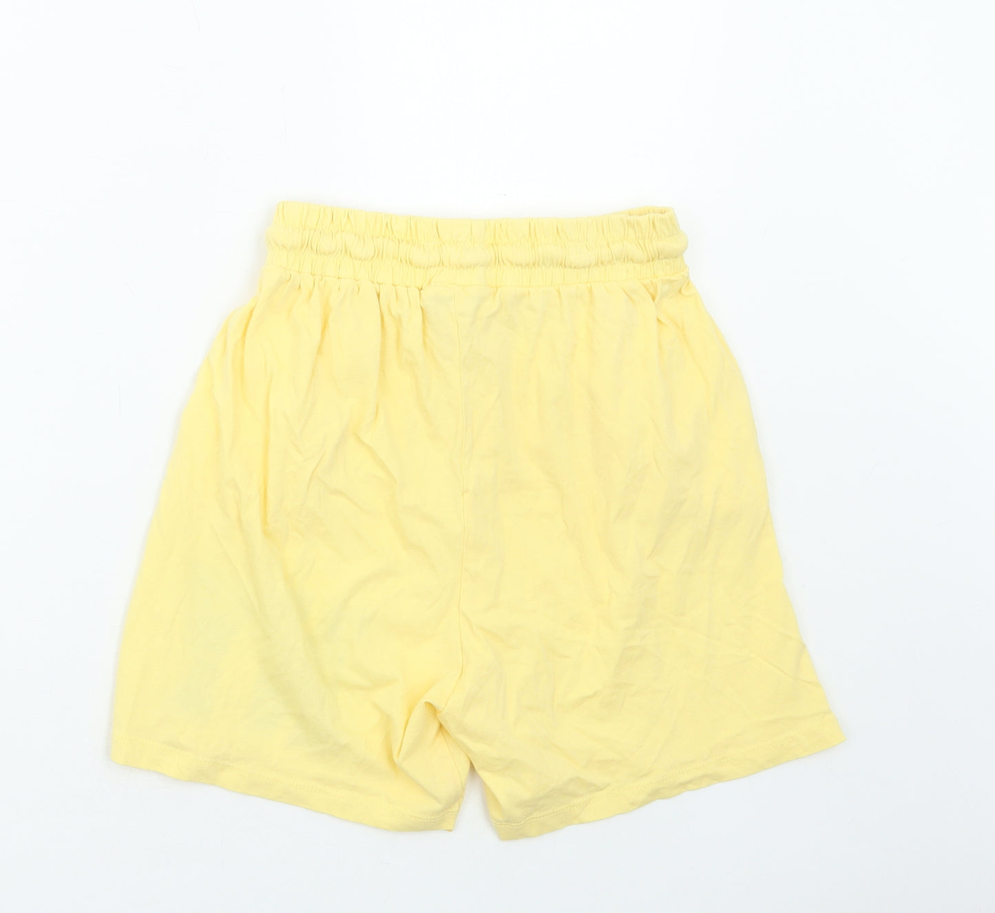 Enjoy Womens Yellow Cotton Sweat Shorts Size S L4 in Regular Pull On - NY