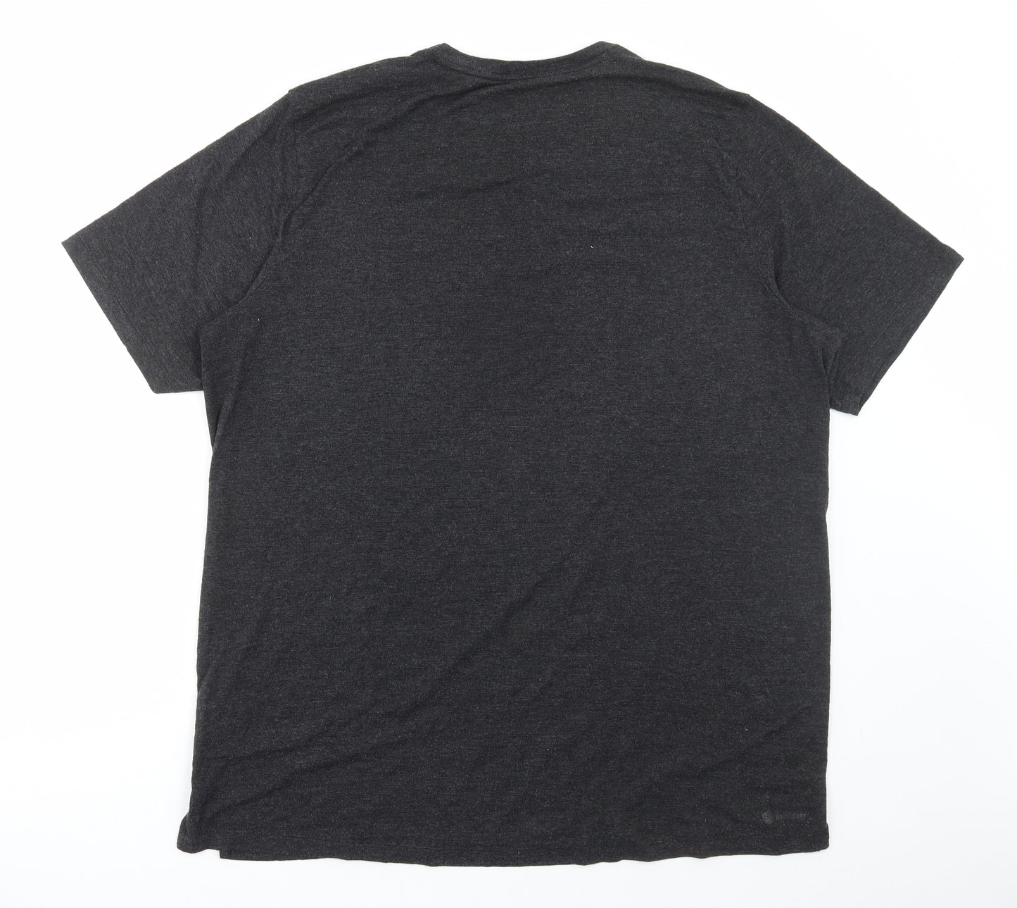 adidas Mens Grey Polyester T-Shirt Size XL Round Neck