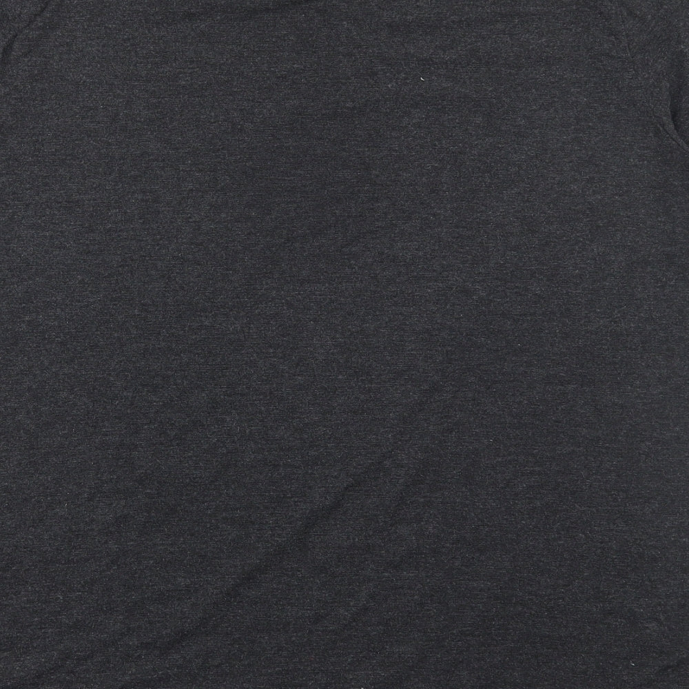 adidas Mens Grey Polyester T-Shirt Size XL Round Neck