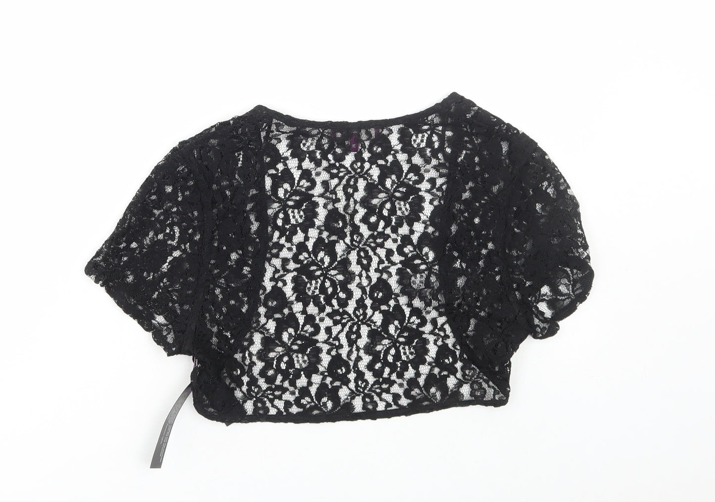 Debut Womens Black V-Neck Cotton Cardigan Jumper Size M