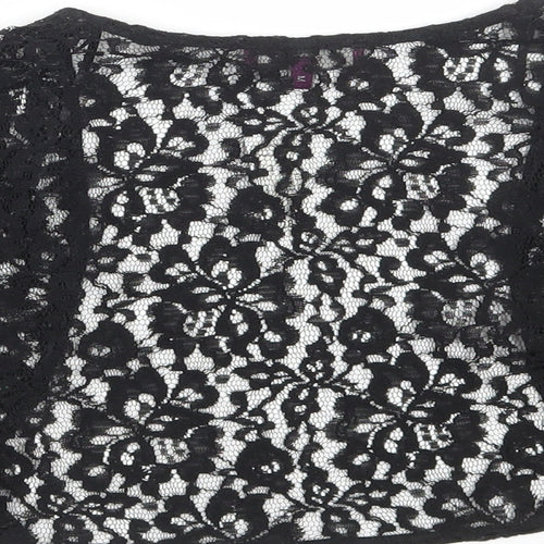 Debut Womens Black V-Neck Cotton Cardigan Jumper Size M