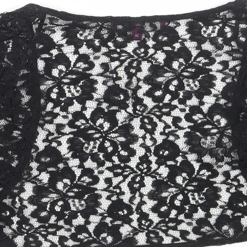 Debut Womens Black V-Neck Cotton Cardigan Jumper Size M