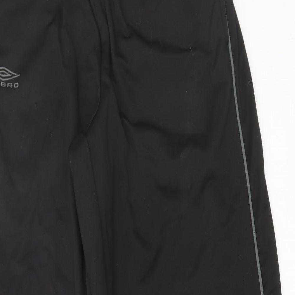 Umbro Mens Black Polyester Jogger Trousers Size S L24 in Regular Drawstring
