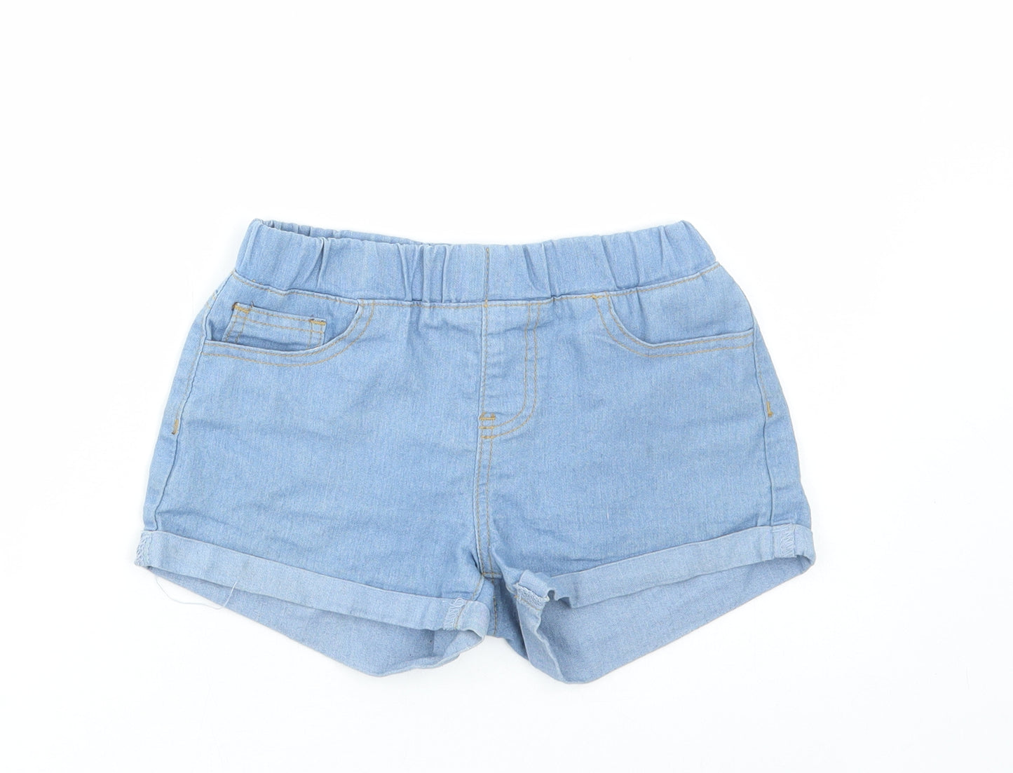 SheIn Girls Blue Cotton Bermuda Shorts Size 10-11 Years Regular