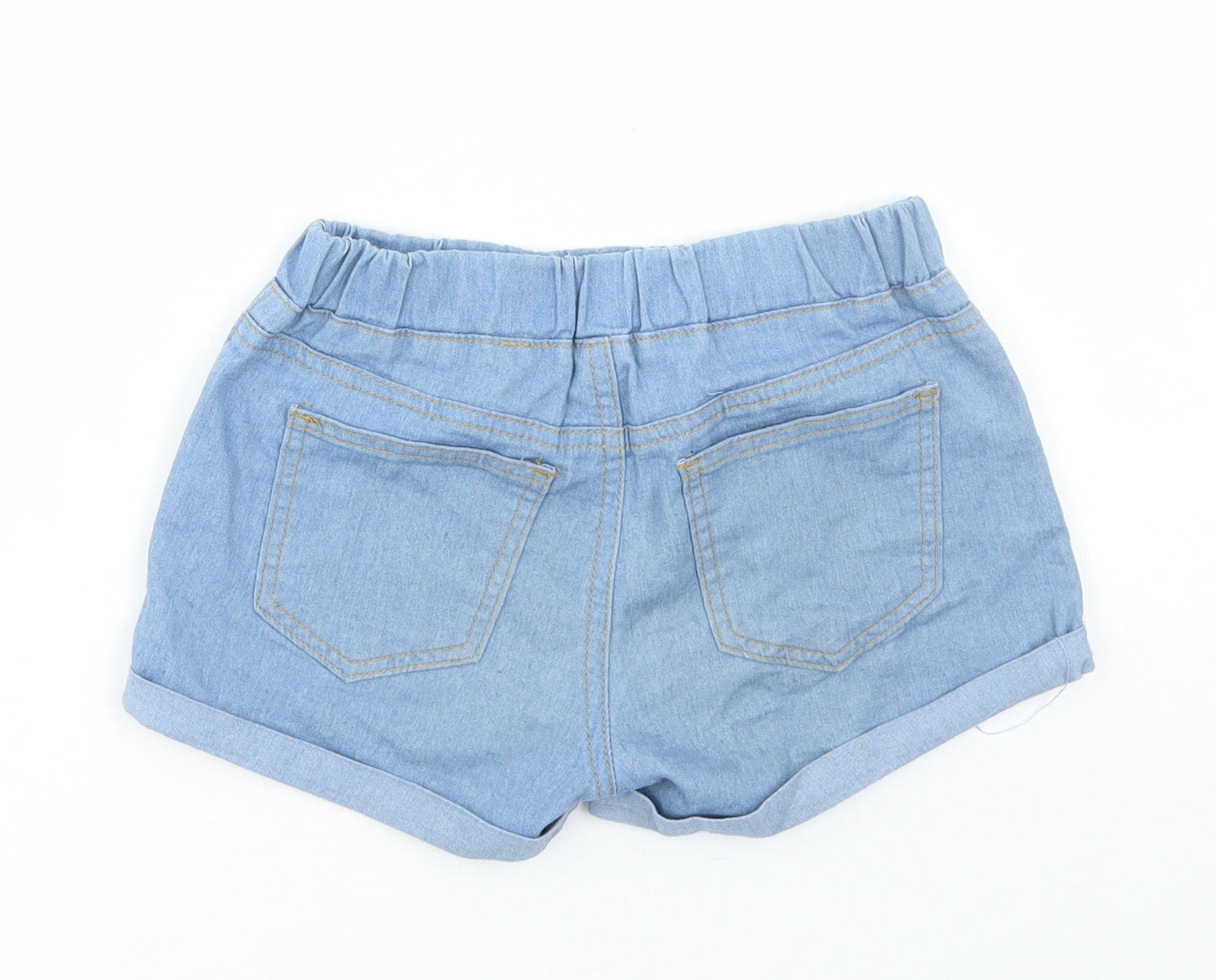 SheIn Girls Blue Cotton Bermuda Shorts Size 10-11 Years Regular