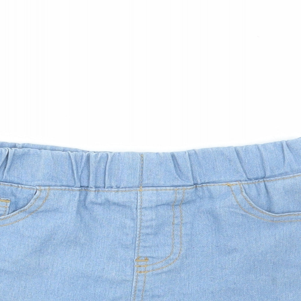 SheIn Girls Blue Cotton Bermuda Shorts Size 10-11 Years Regular