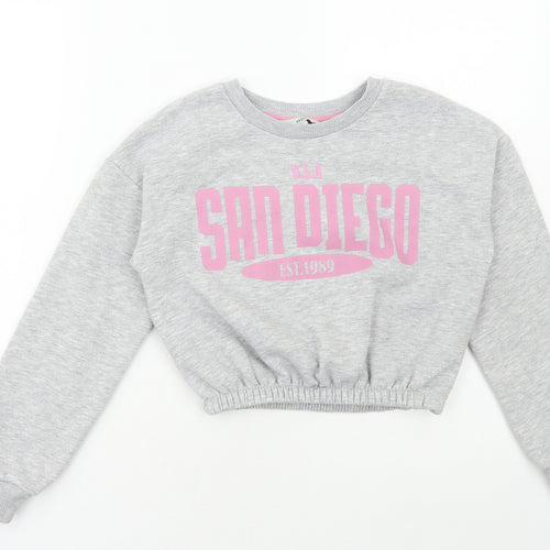 MISS EVIE Girls Grey Polyester Pullover Sweatshirt Size 9-10 Years Pullover - San Diego