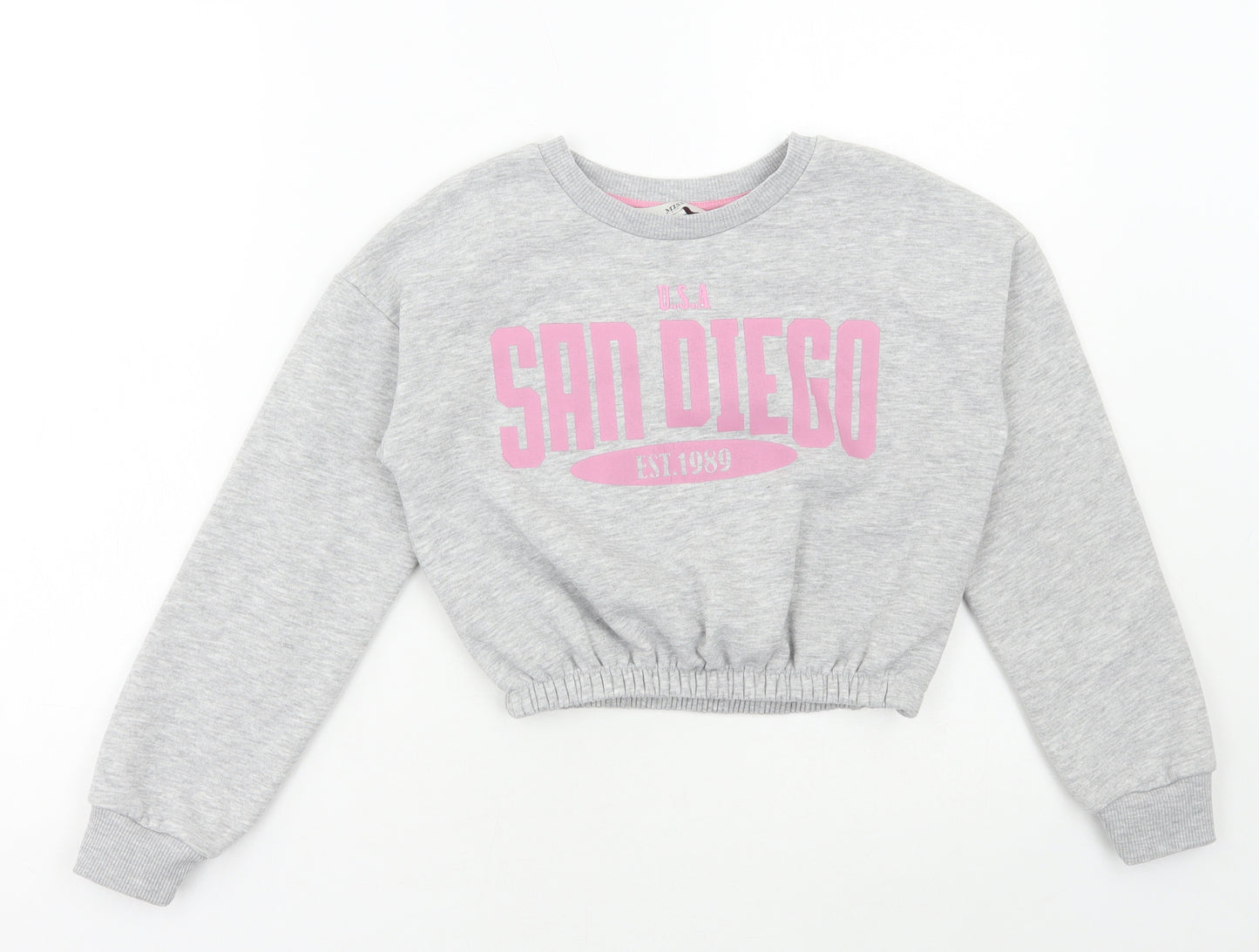 MISS EVIE Girls Grey Polyester Pullover Sweatshirt Size 9-10 Years Pullover - San Diego