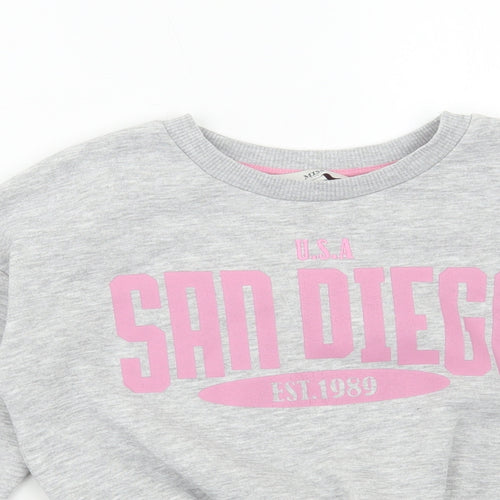 MISS EVIE Girls Grey Polyester Pullover Sweatshirt Size 9-10 Years Pullover - San Diego
