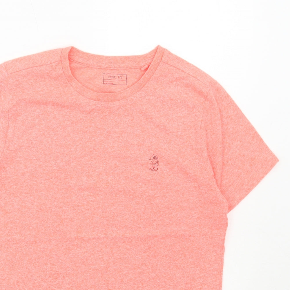 NEXT Boys Orange Polyester Basic T-Shirt Size 10 Years Round Neck Pullover