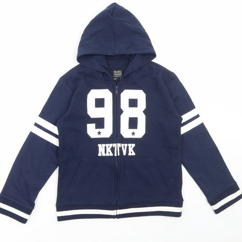 Nuku Tavake Boys Blue Cotton Full Zip Hoodie Size 8 Years Zip