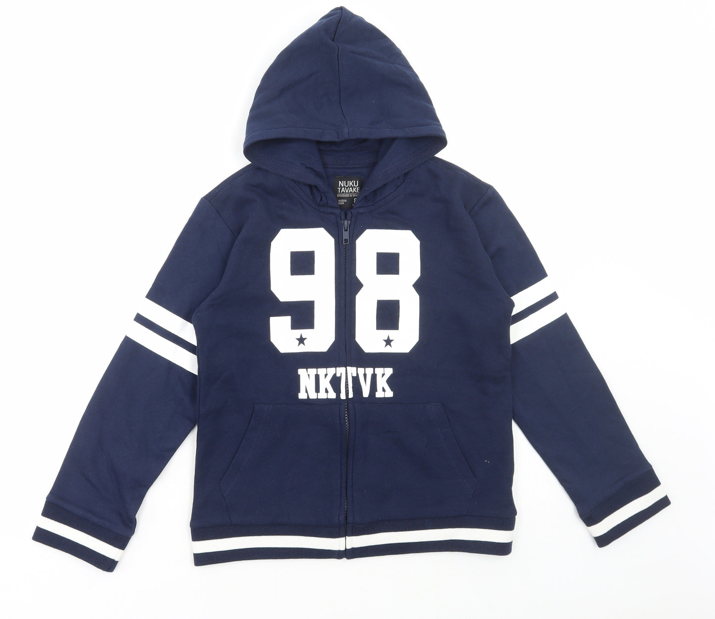 Nuku Tavake Boys Blue Cotton Full Zip Hoodie Size 8 Years Zip