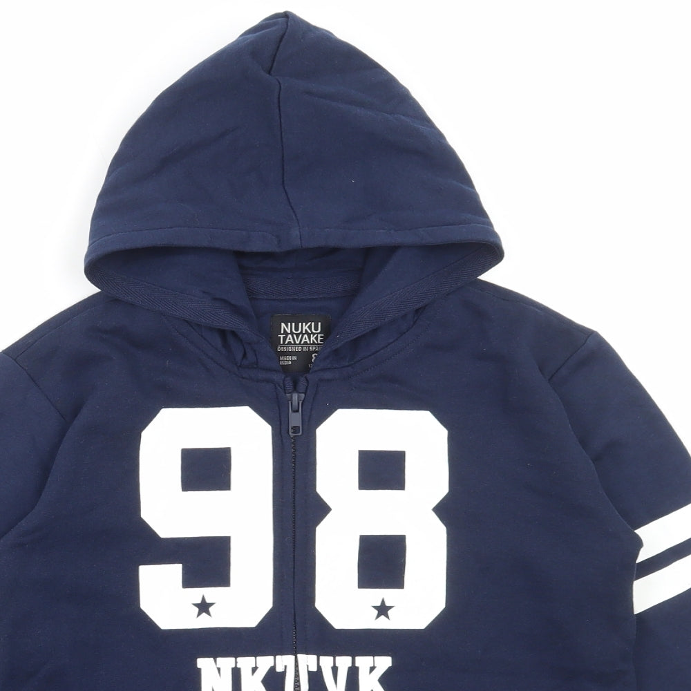 Nuku Tavake Boys Blue Cotton Full Zip Hoodie Size 8 Years Zip