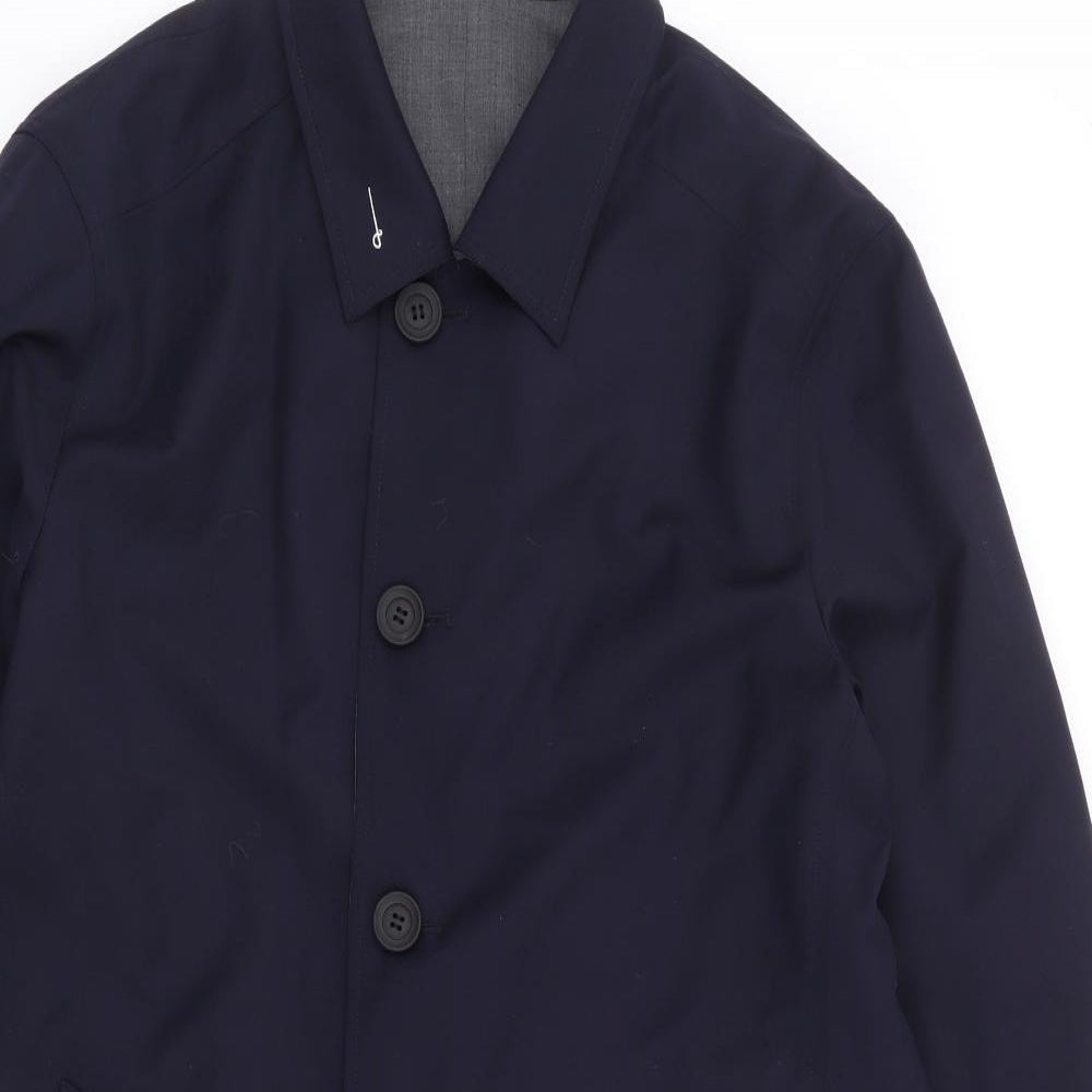 Guards London Mens Blue Overcoat Coat Size 40 Button