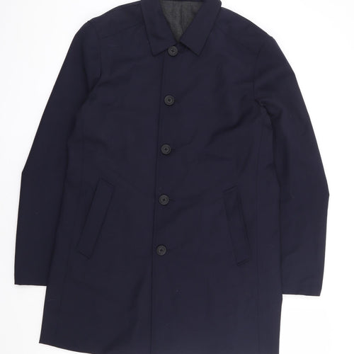 Guards London Mens Blue Overcoat Coat Size 40 Button