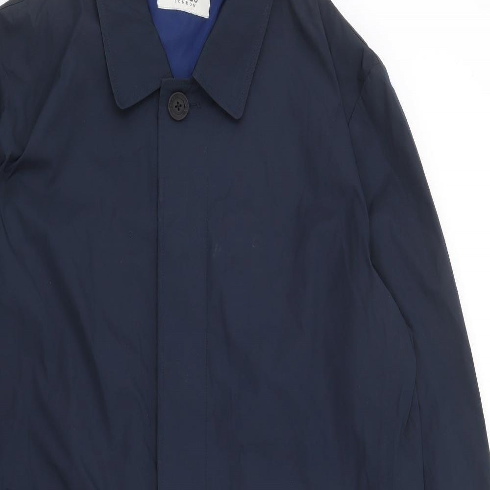 Guards London Mens Blue Overcoat Coat Size 46 Button