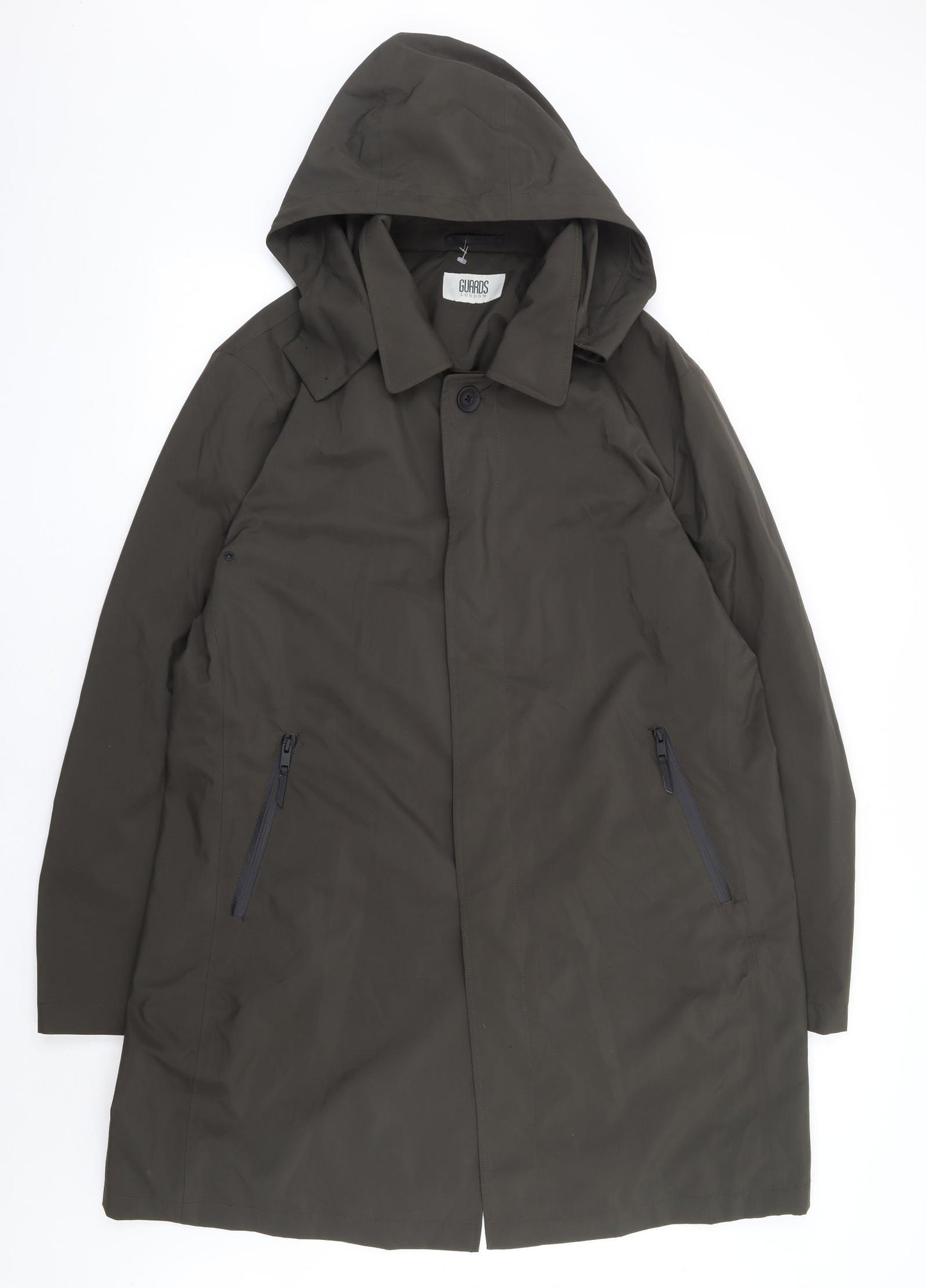 Guards London Mens Green Anorak Coat Size 46 Button