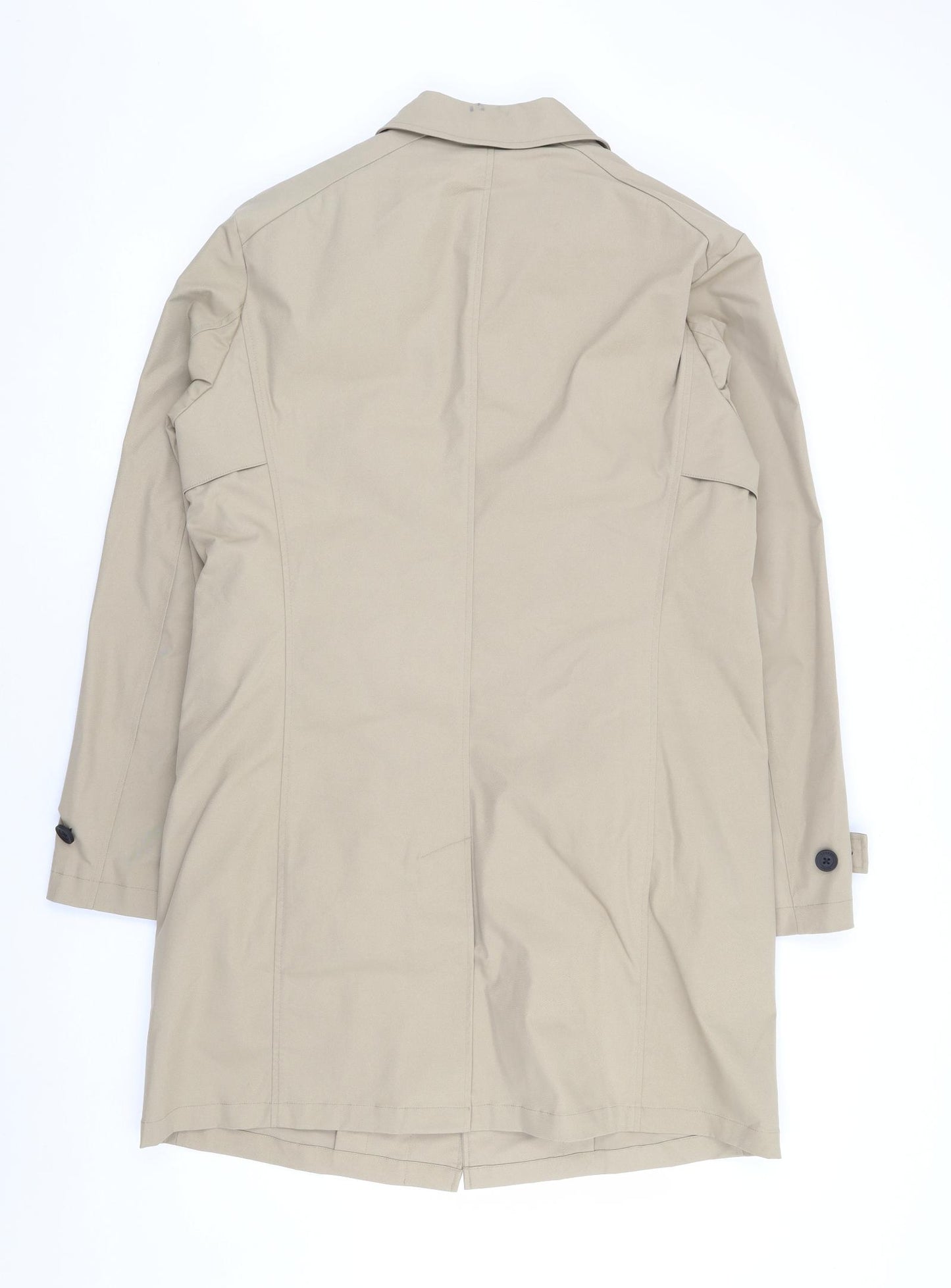 Guards London Mens Beige Overcoat Coat Size 40 Button - Thinsulate Lining