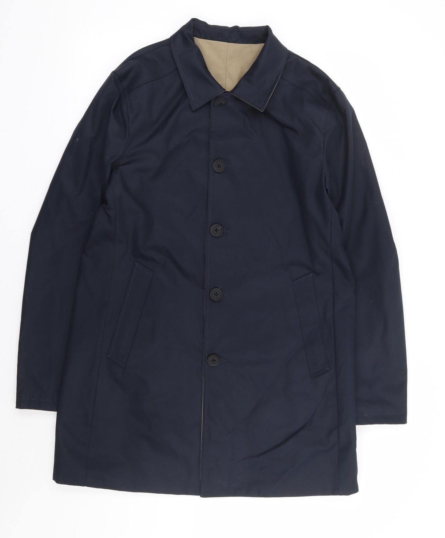 Guards London Mens Blue Overcoat Coat Size 38 Button