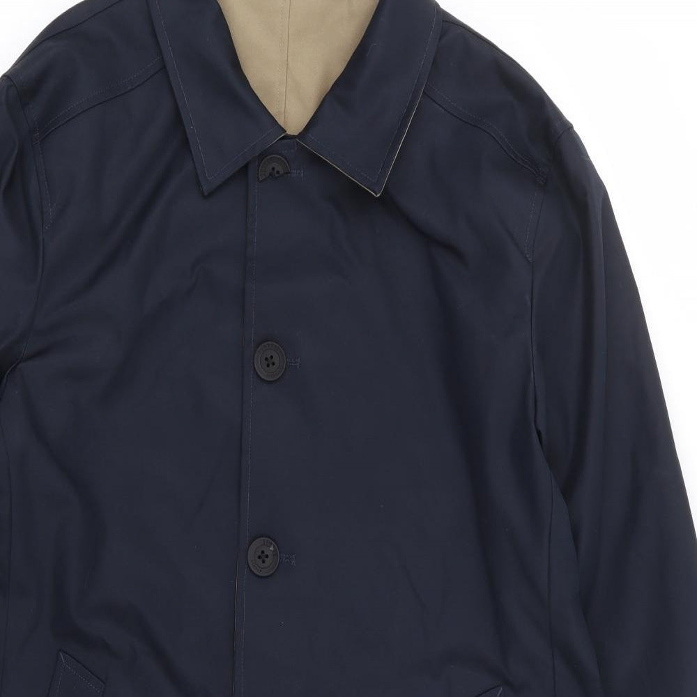 Guards London Mens Blue Overcoat Coat Size 38 Button