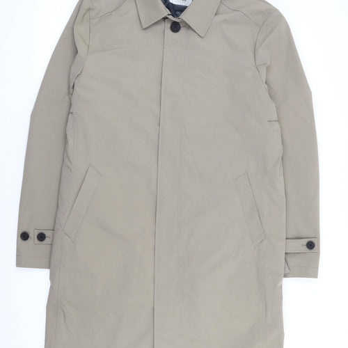 Guards London Mens Beige Overcoat Coat Size 42 Button - Thinsulate Lining