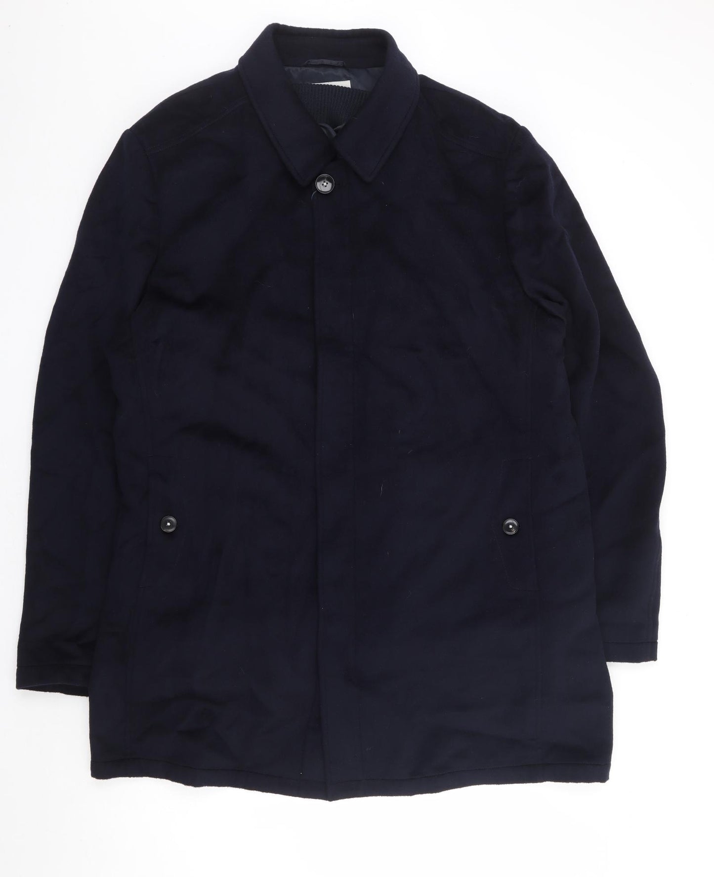 Guards London Mens Blue Overcoat Coat Size 46 Button - 2 in 1 Coat