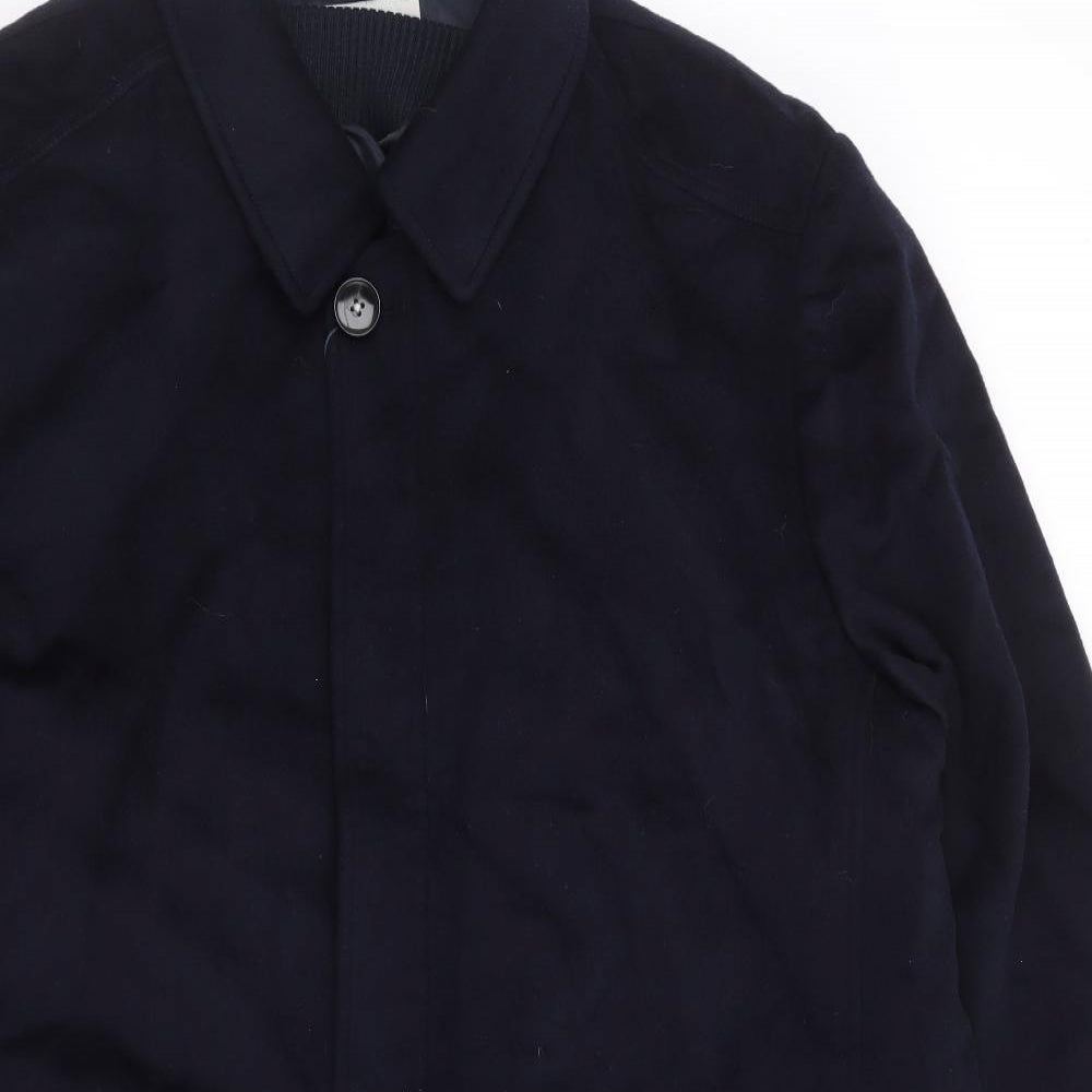 Guards London Mens Blue Overcoat Coat Size 46 Button - 2 in 1 Coat