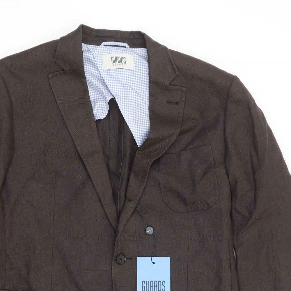 Guards London Mens Brown Linen Jacket Suit Jacket Size 42