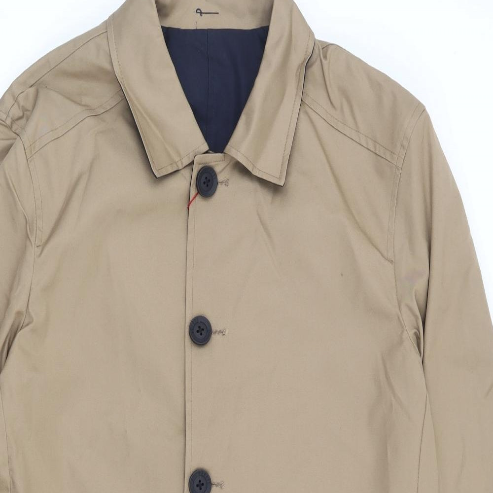 Guards London Mens Beige Overcoat Coat Size 40 Button