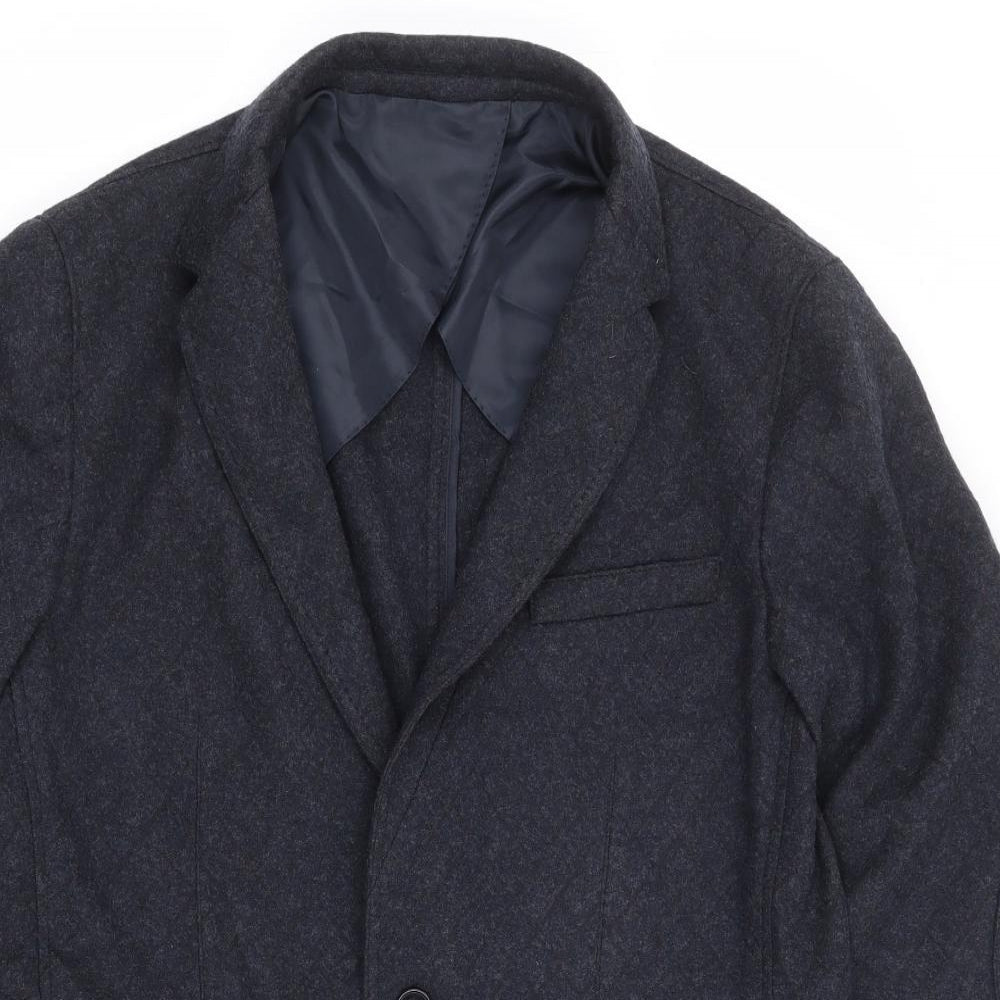 DC Mens Mens Black Polyester Jacket Suit Jacket Size 36