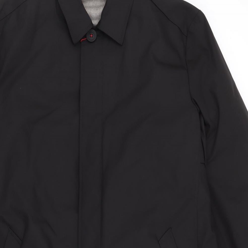 Guards London Mens Black Overcoat Coat Size 48 Button