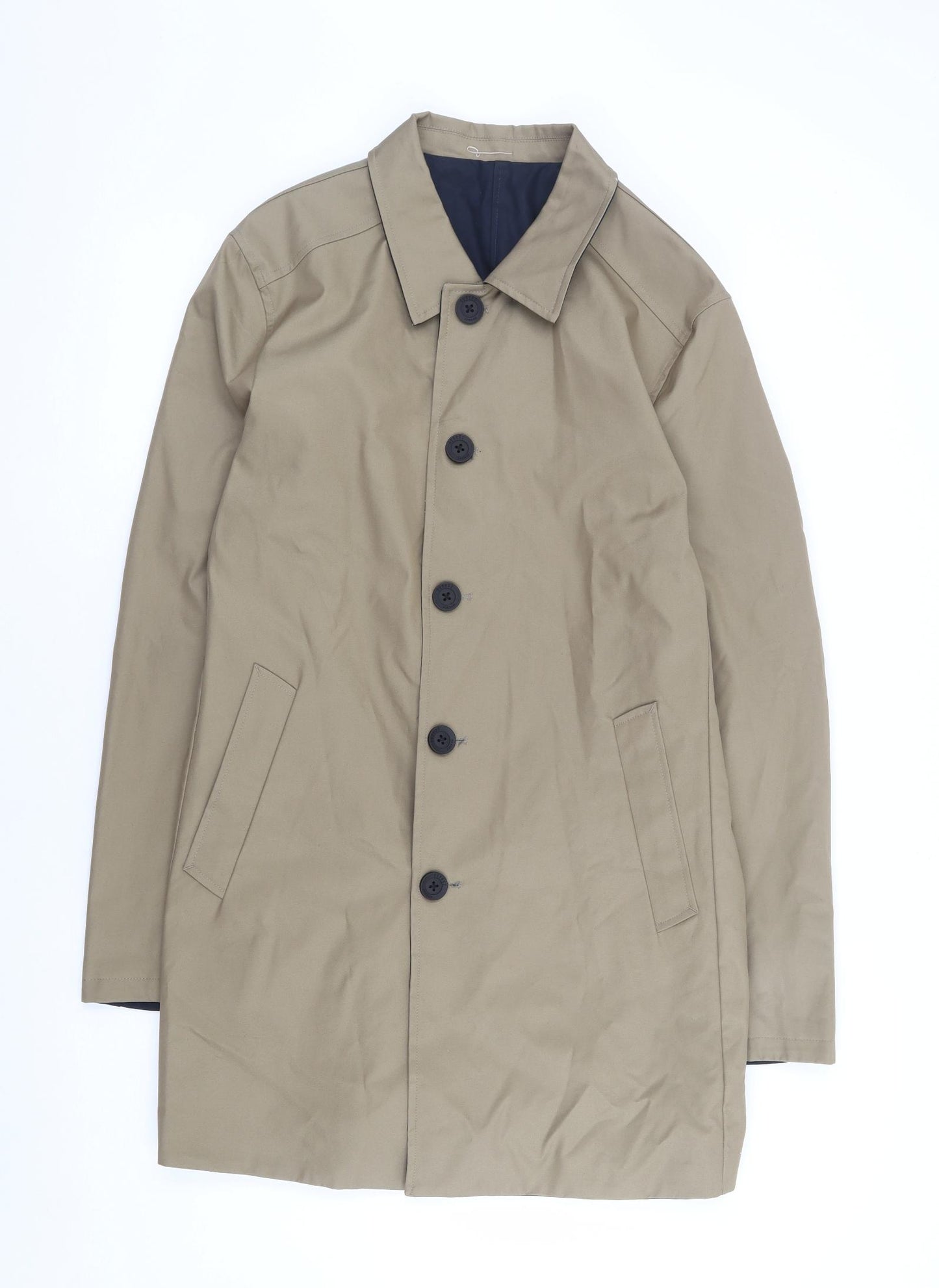 Guards London Mens Beige Overcoat Coat Size 40 Button