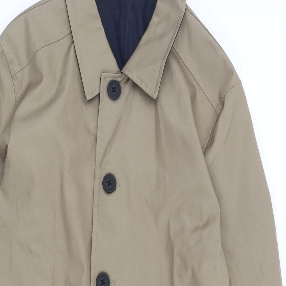 Guards London Mens Beige Overcoat Coat Size 40 Button