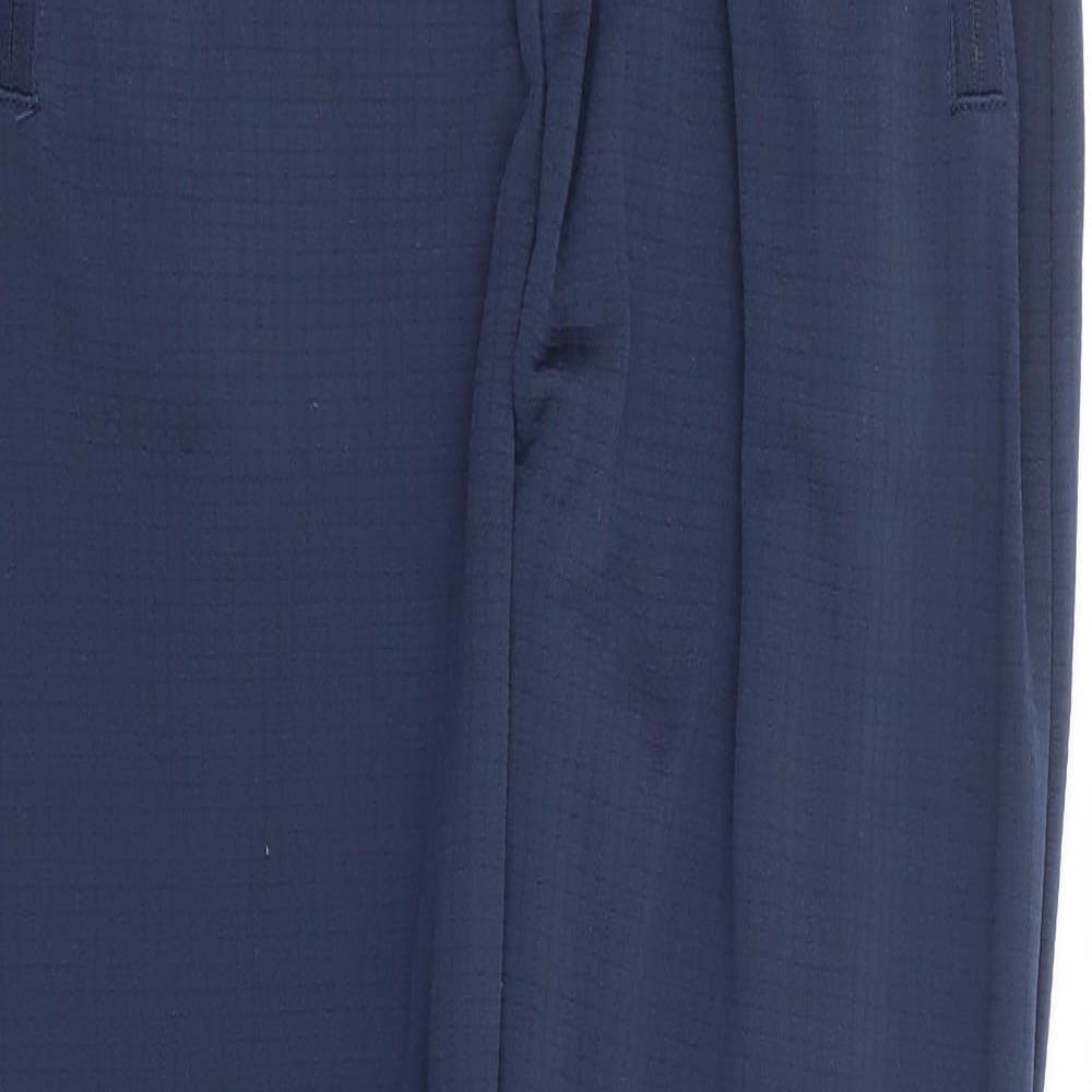 Dunnes Stores Boys Blue Check Polyester Jogger Trousers Size S L26 in Regular Drawstring