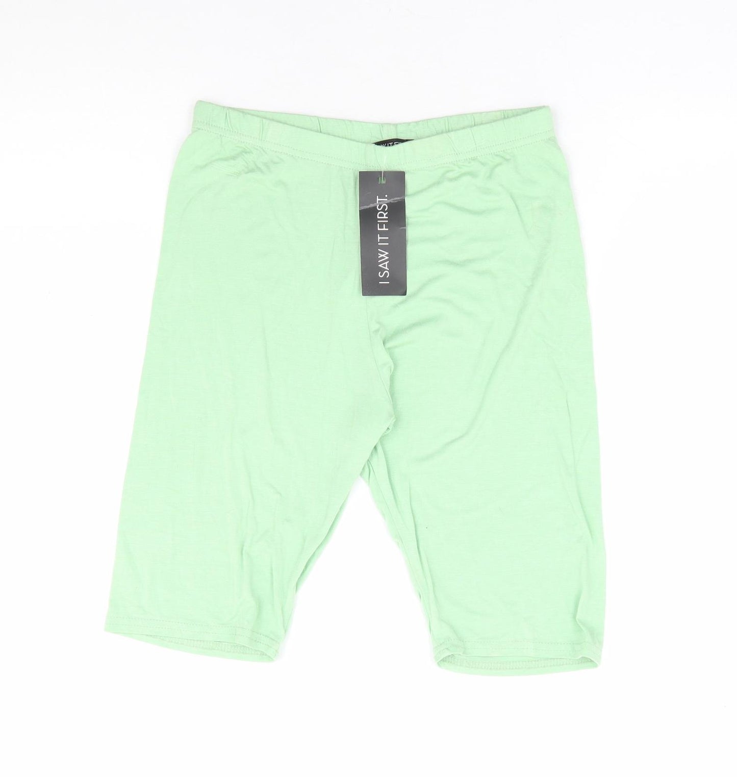 I SAW IT FIRST Womens Green Viscose Athletic Shorts Size 10 L11 in Regular - Cycling Short