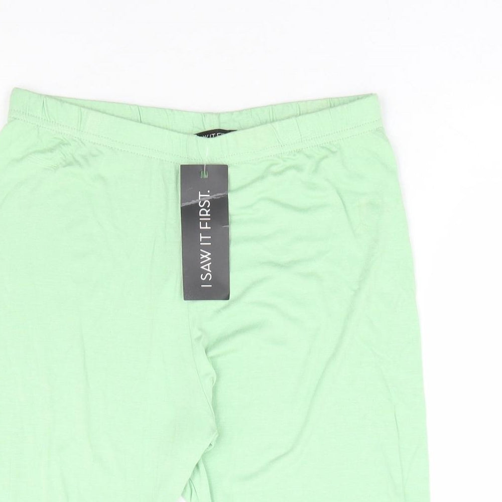 I SAW IT FIRST Womens Green Viscose Athletic Shorts Size 10 L11 in Regular - Cycling Short