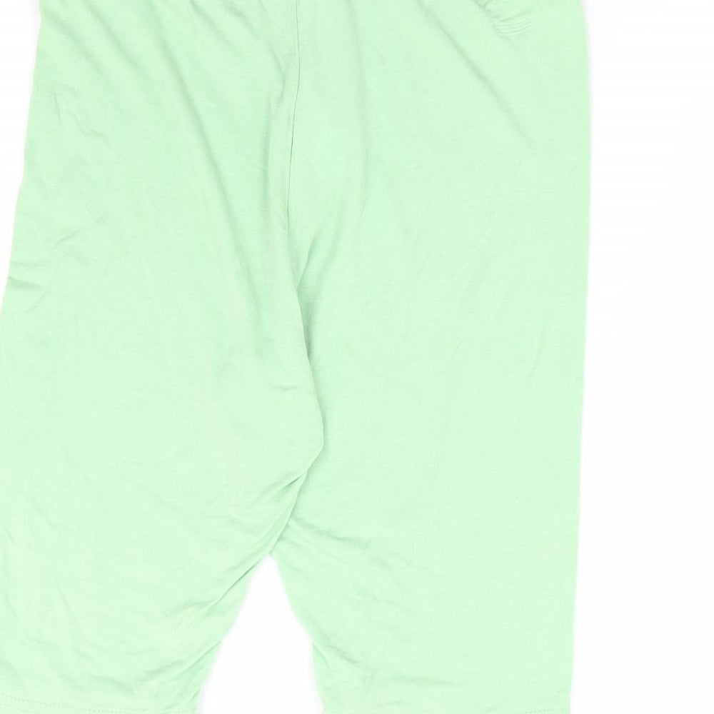 I SAW IT FIRST Womens Green Viscose Athletic Shorts Size 10 L11 in Regular - Cycling Short