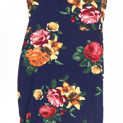 Shasa Womens Multicoloured Floral Polyester Tank Dress Size S Round Neck Pullover