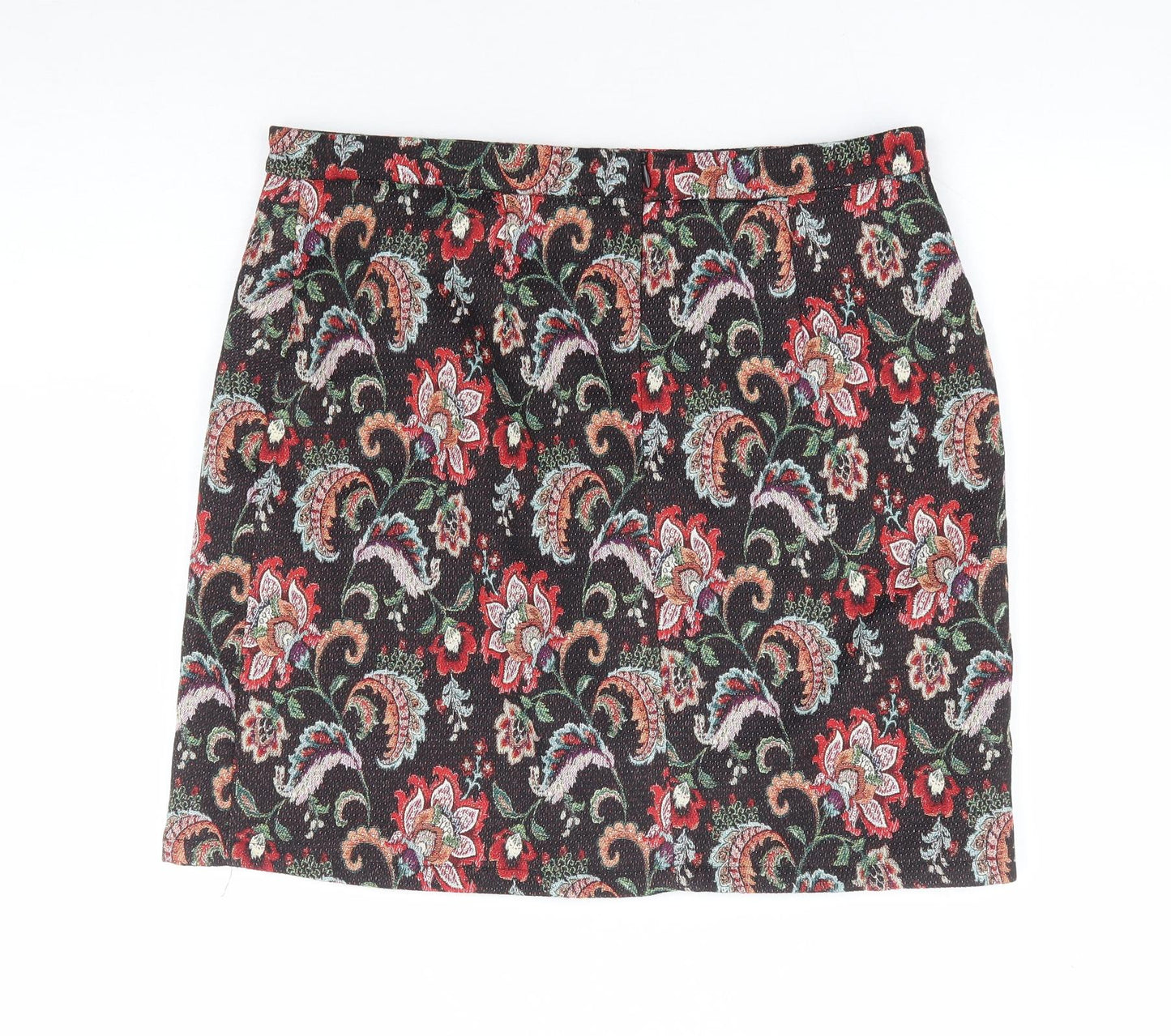 Papaya Womens Multicoloured Floral Polyester A-Line Skirt Size 12 Zip
