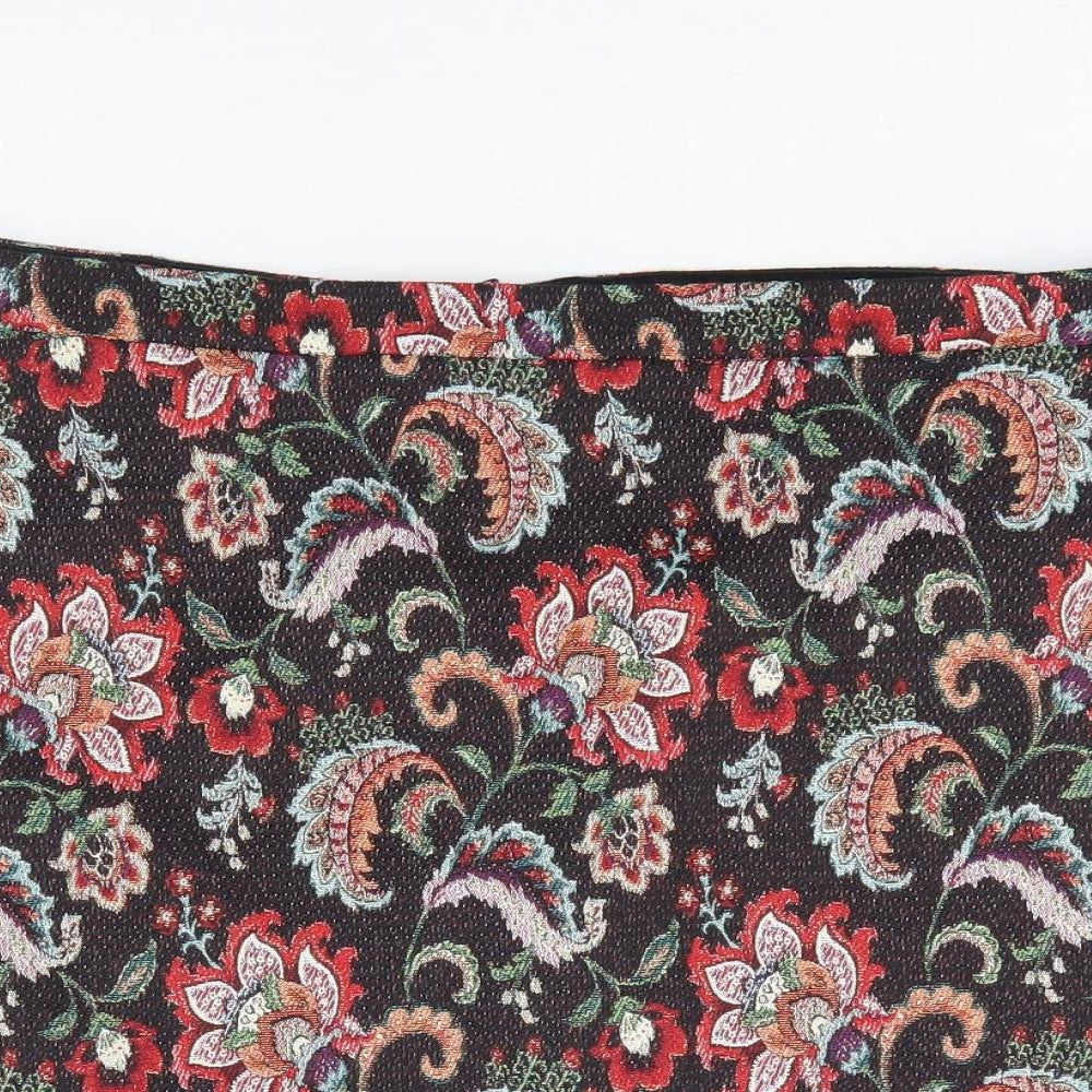 Papaya Womens Multicoloured Floral Polyester A-Line Skirt Size 12 Zip
